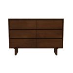 Dubrovnik Mid Century Modern Walnut Dresser With 6 Drawers - Image 2