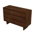 Dubrovnik Mid Century Modern Walnut Dresser With 6 Drawers - Image 3