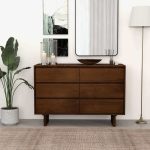 Dubrovnik Mid Century Modern Walnut Dresser With 6 Drawers - Image 4