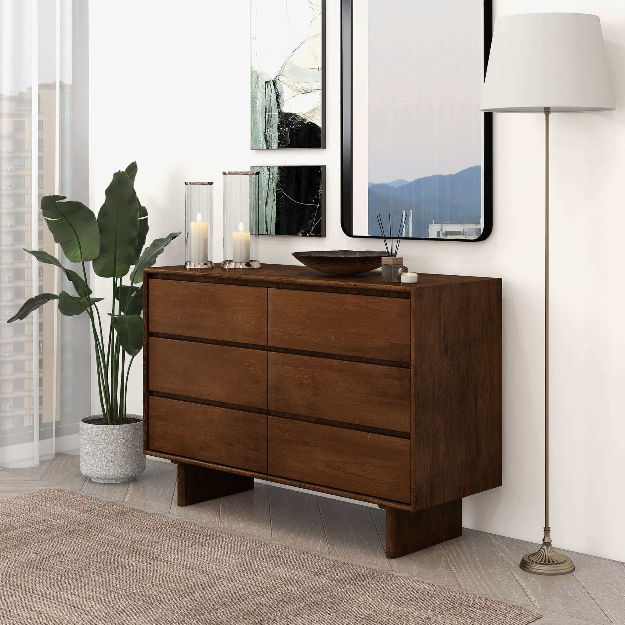 Dubrovnik Mid Century Modern Walnut Dresser With 6 Drawers Dubrovnik Mid Century Modern Walnut Dresser With 6 Drawers