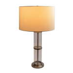 Echo Brushed Nickel Table Lamp with On/Off Switch Clear Glass Body  Metal Base - Image 2