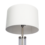 Echo Brushed Nickel Table Lamp with On/Off Switch Clear Glass Body  Metal Base - Image 3