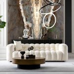 Eden Modern Tufted Chesterfield Boucle Fabric Sofa - Image 2