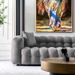 Eden Modern Tufted Chesterfield Boucle Fabric Sofa - Image 2
