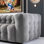 Eden Modern Tufted Chesterfield Boucle Fabric Sofa - Image 4