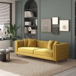 Edward Sofa (Mustard Velvet) - Image 3