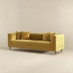 Edward Sofa (Mustard Velvet) - Image 5