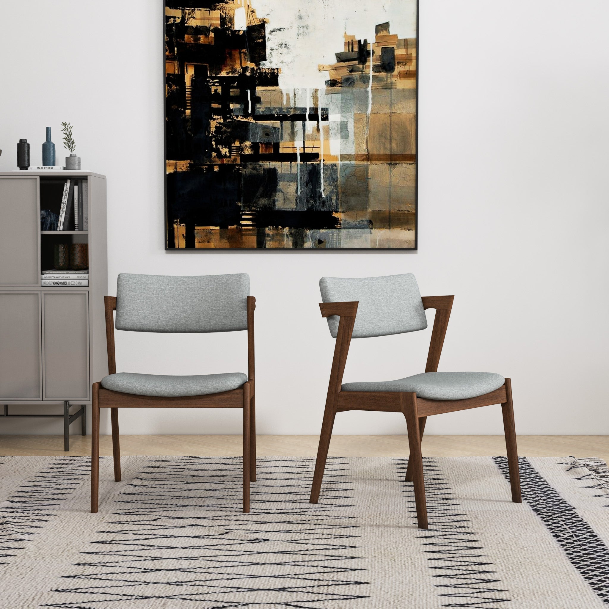 Edwin Light Gray Fabric Dining Chair (Set Of 2) Edwin Light Gray Fabric Dining Chair (Set Of 2)