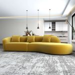Elijah Japandi Style Curvy Sectional Sofa 126" - Image 2