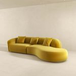 Elijah Japandi Style Curvy Sectional Sofa 126" - Image 3
