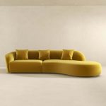 Elijah Japandi Style Curvy Sectional Sofa 126" - Image 4