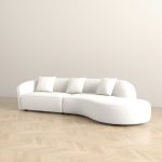 Elijah Japandi Style Curvy Sectional Sofa 133" - Image 3