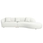 Elijah Japandi Style Curvy Sectional Sofa 133" - Image 5