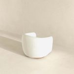 Elise Mid Century Modern Beige Boucle Swivel Chair - Image 4