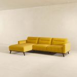 Ella L-Shaped Dark Yellow Linen Left Sectional Couch - Image 2