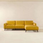 Ella L-Shaped Dark Yellow Linen Left Sectional Couch - Image 5