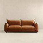 Emma Mid Century Modern Luxury Cognac Leather Sofa - Image 4