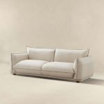 Emma Mid Century Modern Luxury Cream Leather Sofa - Image 3
