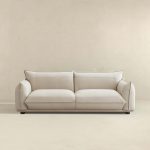 Emma Mid Century Modern Luxury Cream Leather Sofa - Image 4