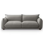 Emma Mid Century Modern Luxury Grey Leather Sofa - Image 2