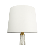 Enclave Hydro Black Table Lamp with On/Off Switch Faux Marble Base Fabric Shade - Image 3