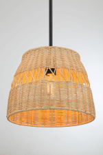 Essence Single Lights Pendant With Rattan Shade  Black Metal Finish for Farmhouse Style - Image 5