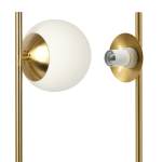 Ethereal Modern Small Brass Metal Table Lamp, Desk Lamp Fixture with White Glass Globe Shade - Image 3