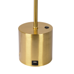 Ethereal Modern Small Brass Metal Table Lamp, Desk Lamp Fixture with White Glass Globe Shade - Image 5