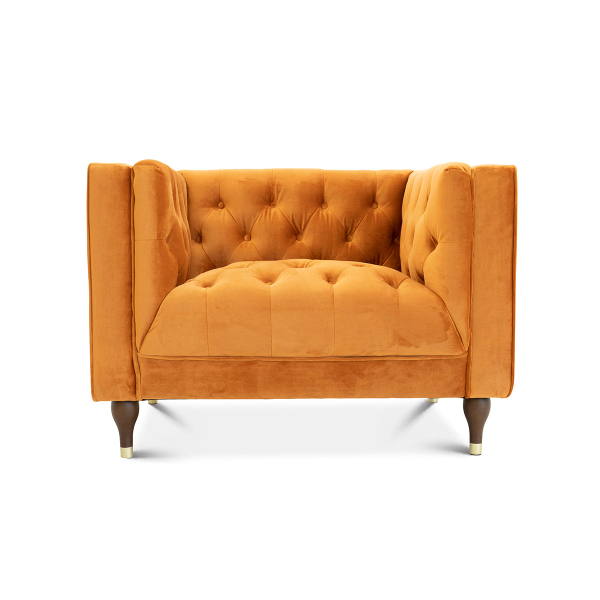 Evelyn Burnt Orange Velvet Lounge Chair Evelyn Burnt Orange Velvet Lounge Chair