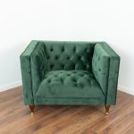 Evelyn Dark Green Velvet Lounge Chair - Image 2