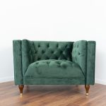 Evelyn Dark Green Velvet Lounge Chair - Image 3