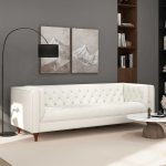Evelyn Mid Century Modern Beige Boucle Luxury Chesterfield Sofa - Image 2