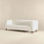 Evelyn Mid Century Modern Beige Boucle Luxury Chesterfield Sofa - Image 4