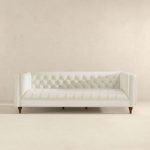 Evelyn Mid Century Modern Beige Boucle Luxury Chesterfield Sofa - Image 5