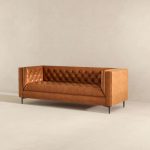 Evelyn Mid Century Modern Cognac Leather Luxury Chesterfield Sofa - Image 5