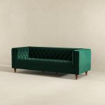 Evelyn Mid Century Modern Dark Green Velvet Luxury Chesterfield Sofa - Image 5