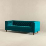 Evelyn Mid Century Modern Teal Velvet Luxury Chesterfield Sofa - Image 5
