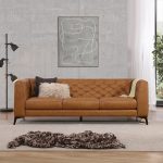 Fargo Tan Leather Sofa - Image 2