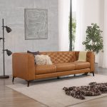 Fargo Tan Leather Sofa - Image 3