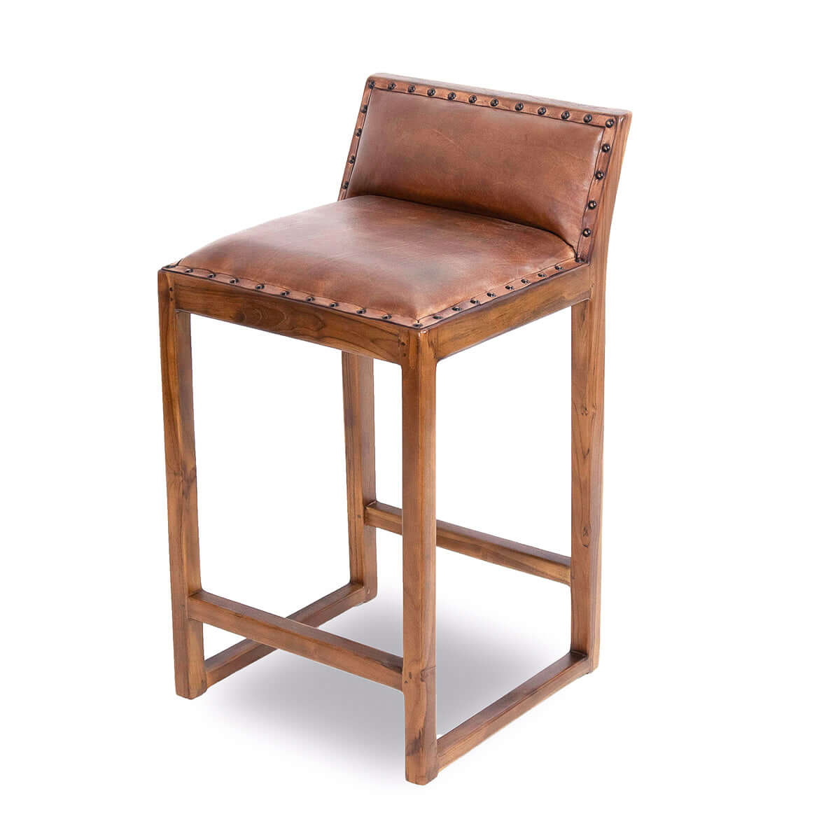 Gavin 25'' Solid Wood Genuine Leather Counter Stool Gavin 25'' Solid Wood Genuine Leather Counter Stool