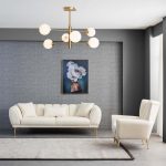Gianna Tufted French Beige Boucle Armchair - Image 2