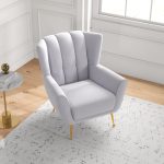Gianna Tufted Light Grey French Boucle Armchair - Image 2