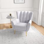 Gianna Tufted Light Grey French Boucle Armchair - Image 4