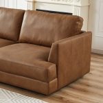 Glander Cognac Leather Sectional Sofa Left Facing - Image 4