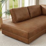 Glander Cognac Leather Sectional Sofa Left Facing - Image 5
