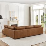 Glander Cognac Leather Sectional Sofa Right Facing - Image 3