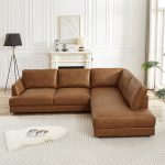 Glander Cognac Leather Sectional Sofa Right Facing - Image 4