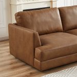 Glander Cognac Leather Sectional Sofa Right Facing - Image 5