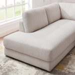 Glander Cream Linen Sectional Sofa Left Facing - Image 5