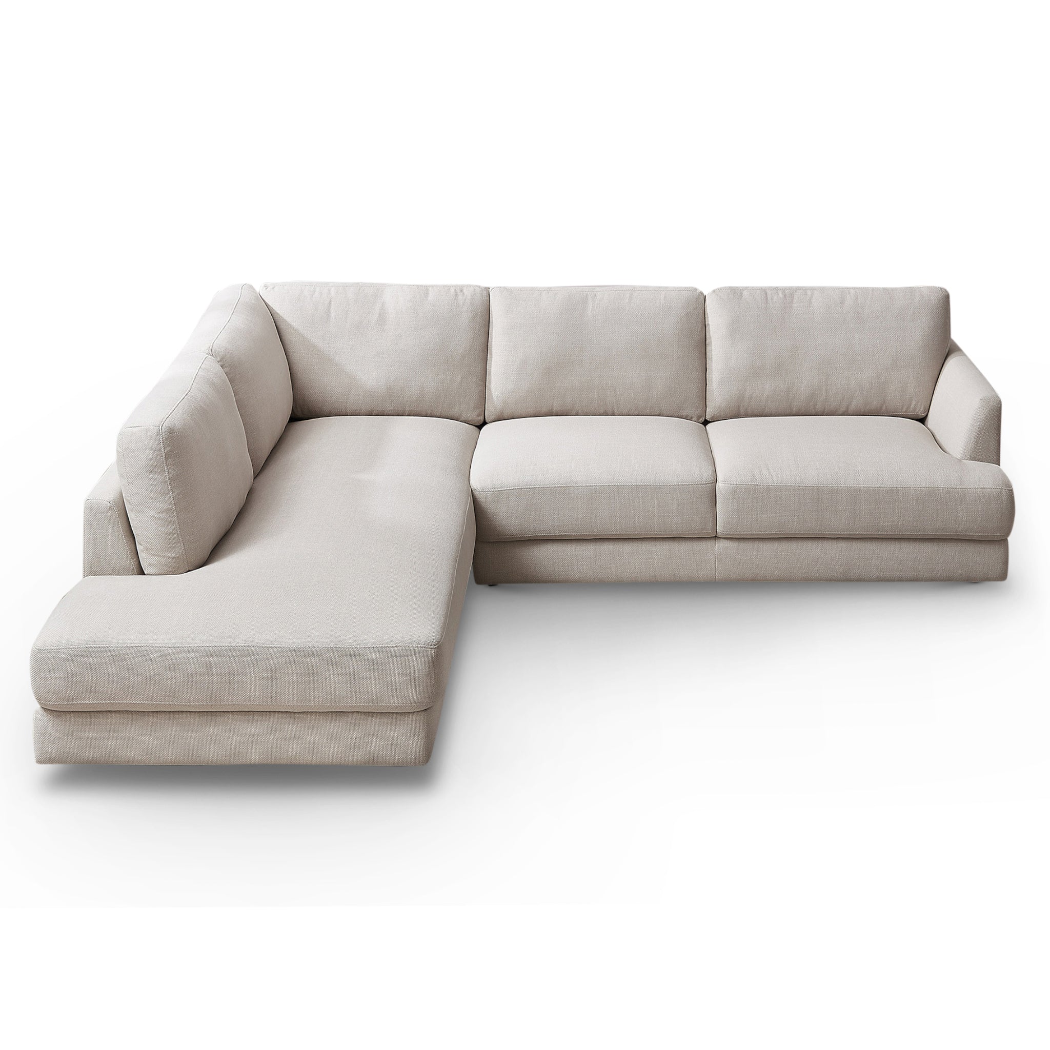 Glander Cream Linen Sectional Sofa Left Facing Glander Cream Linen Sectional Sofa Left Facing